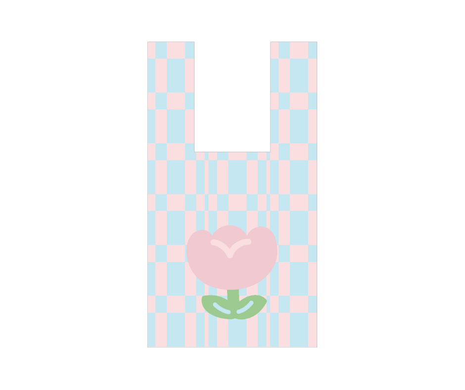 Checker Bloom Knit Mini Tote