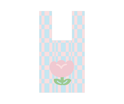 Checker Bloom Knit Mini Tote