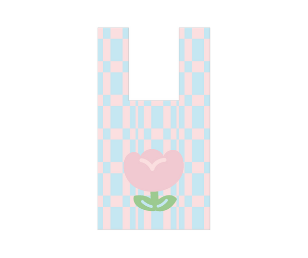 Checker Bloom Knit Mini Tote